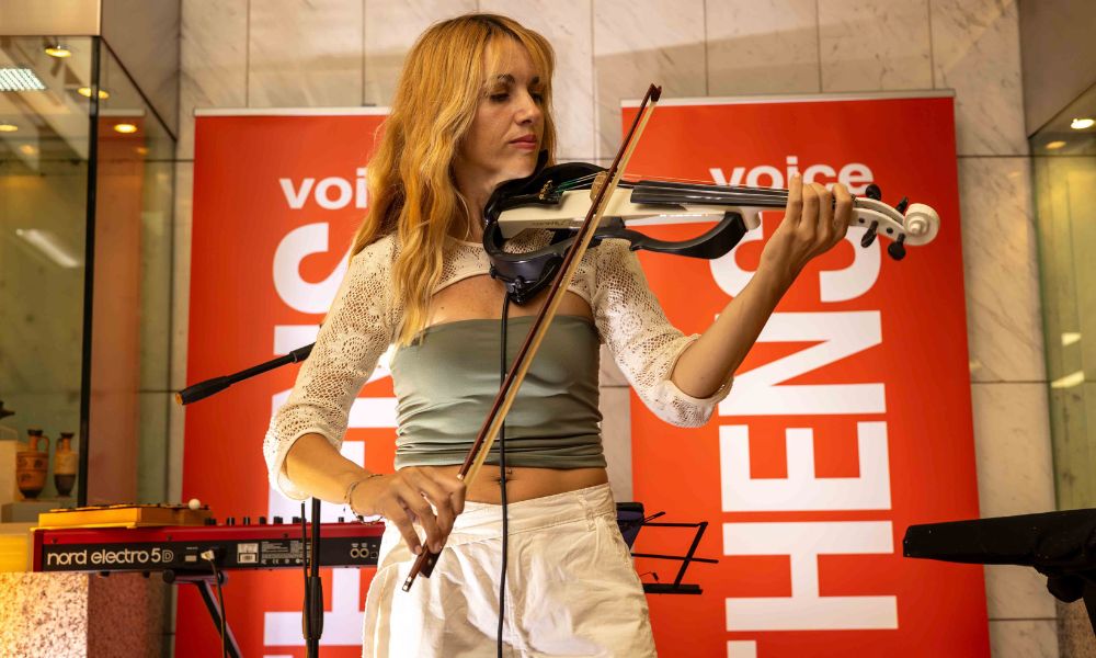 Singer at metro station